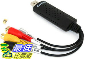 _a@[玉山最低比價網]    EasyCap USB 2.0 影音 影像 擷取卡 錄影 S端子/SVideo AV端子/RCA 立體聲輸入 (20964_K21)  $180  