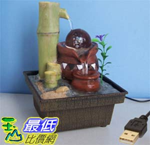 [玉山最低比價網] 竹子陶罐水晶球變色燈USB供電迷你小噴泉流水擺飾 dm01$678