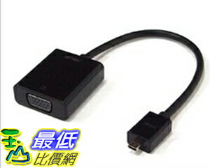 [美國直購無法超商取貨付款] Leegoal Black 20cm 1080P or 720P Micro HDMI to VGA Female (ASUS TF300T,TF700T可用)  