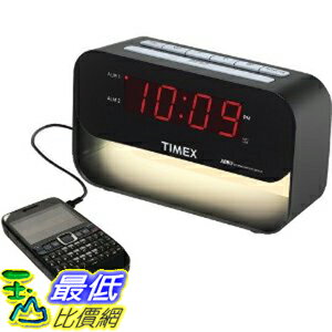[美國直購 ShopUSA] 100V- 240V 全球電壓Timex 鬧鐘 T128 Decorative XBBU Dual Alarm Clock with USB