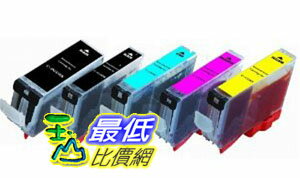 [A美國直購 ShopUSA] 油墨 5 Pack (1BK/1BK/1C/1M/1Y) Non-OEM Combo Ink w/ Chip for PGI-5BK CLI-8BK Pixma $340