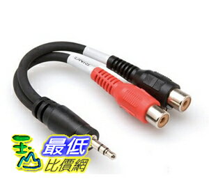 [103 美國現貨] Hosa Cable YRA154 Stereo 1/8 Male to Dual RCA Female Y Cable - 6 Inch 電纜 _S24