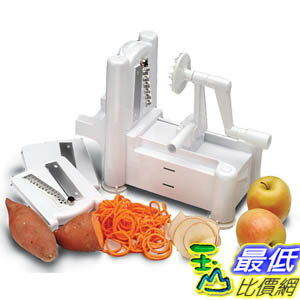 [美國直購 ShopUSA] Paderno World Cuisine A4982799 Tri-Blade Plastic Spiral Vegetable Slicer 切菜神器 蔬果切片切絲機 $1998