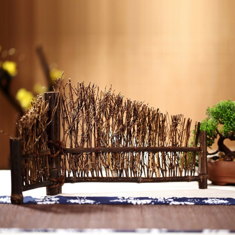 日式家具 紫竹茶桌 籬笆博古架 小擺件屏風柵欄茶道裝飾拍攝道具桌 面擺設創意日本 全館免運
