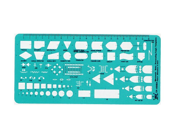 Life 徠福 TP-408A 電腦流程電子電工符號定規 (111 x 233 x 0.8mm)【APP滿額下單10%點數(單一帳號最高1000點)】9/30止