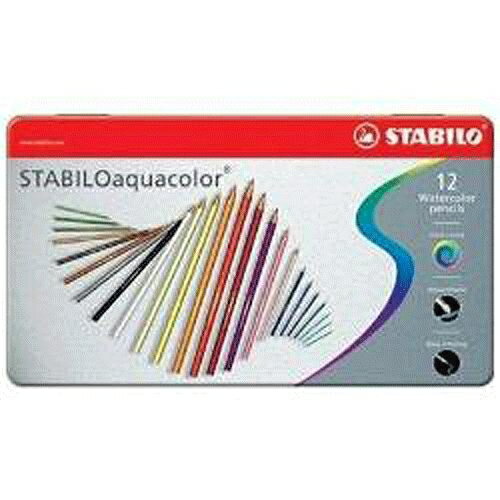 STABILO aquacolor 水溶性12色鐵盒色鉛筆*1612-5