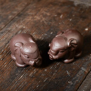 紅春紫砂 紫砂茶寵象雕塑茶具茶道裝飾大象擺吉祥如意