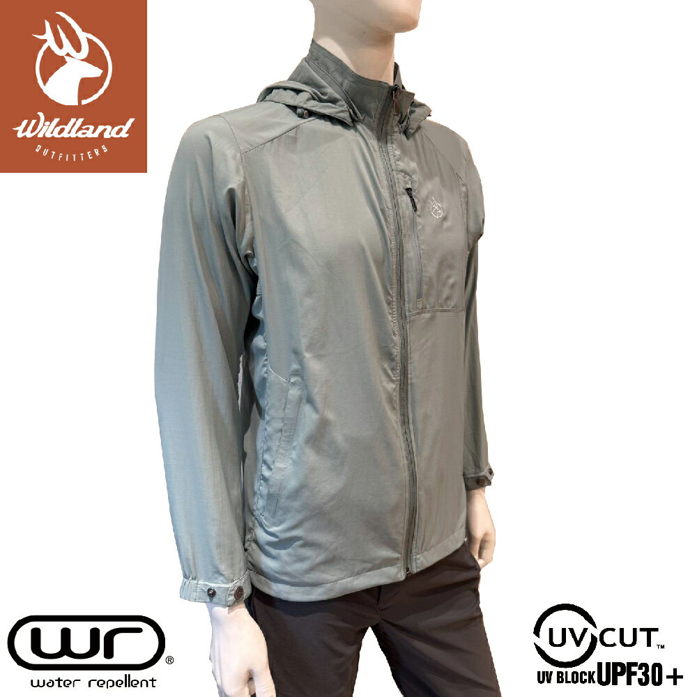 【Wildland 荒野 男 彈性透氣抗UV涼感輕薄外套《迷霧綠》】0B31906/防曬外套/機能外套
