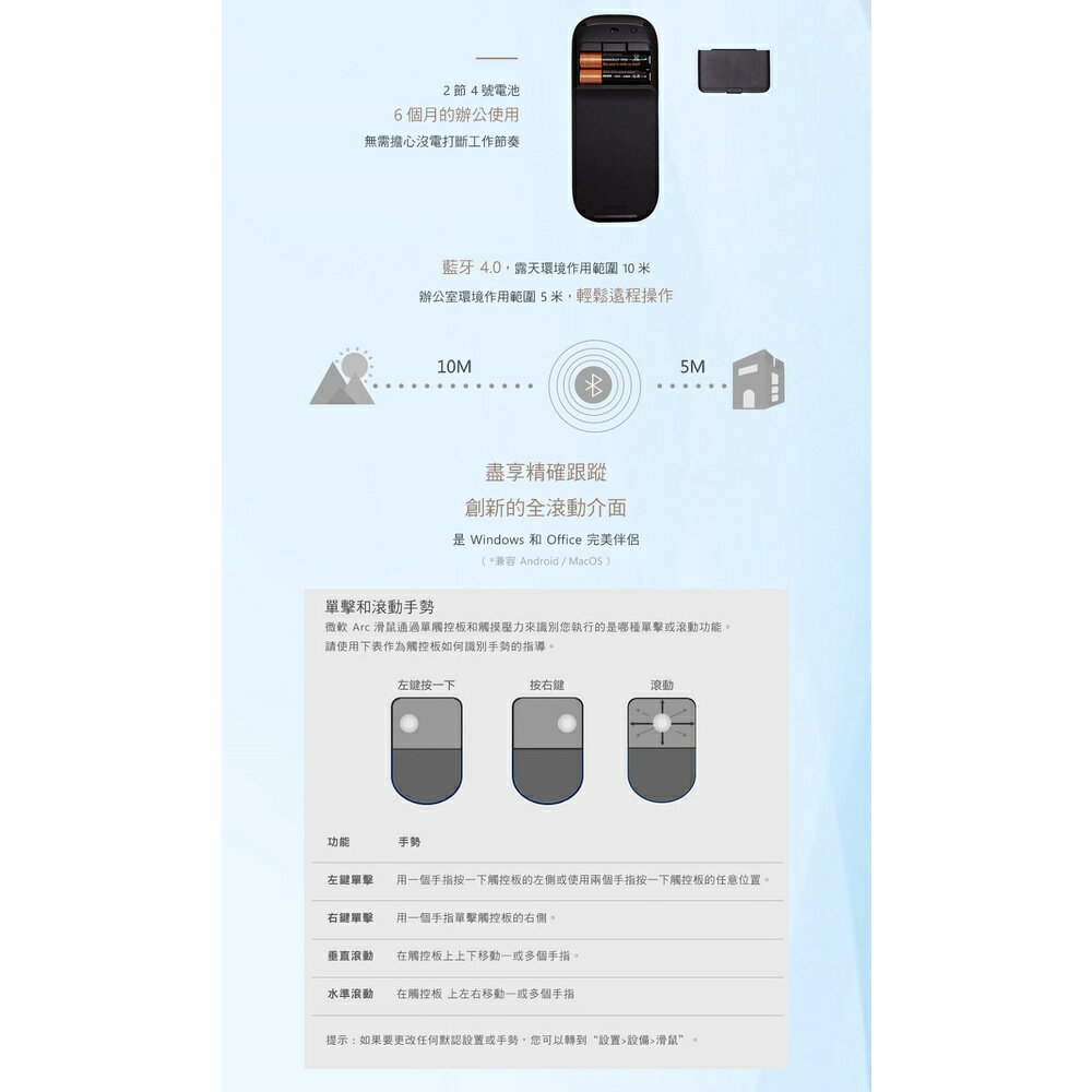 【含稅公司貨】Microsoft微軟 Surface Arc Mouse 藍牙無線滑鼠 ELG-00009 4