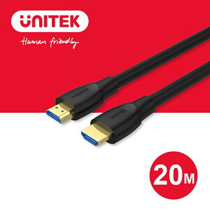 【樂天限定_滿499免運】UNITEK 2.0版 4K60Hz 高畫質HDMI傳輸線(公對公)20M (Y-C11046BK)