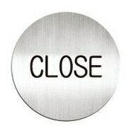 [Deflect-o]高質感鋁質圓形貼牌-英文“關門“(商店)指示◆商品型號：611210C