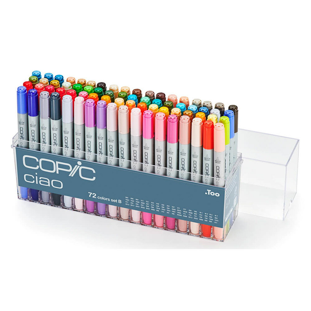 日本原裝進口 COPIC Ciao 第三代 圓桿麥克筆 72 Color Set B 72色 B色系 盒裝 /盒｜領券最高折$220
