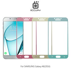 強尼拍賣~ iCCUPY SAMSUNG Galaxy A8 2016 2.5D 類鋼琴烤漆滿版玻璃貼 0.33mm