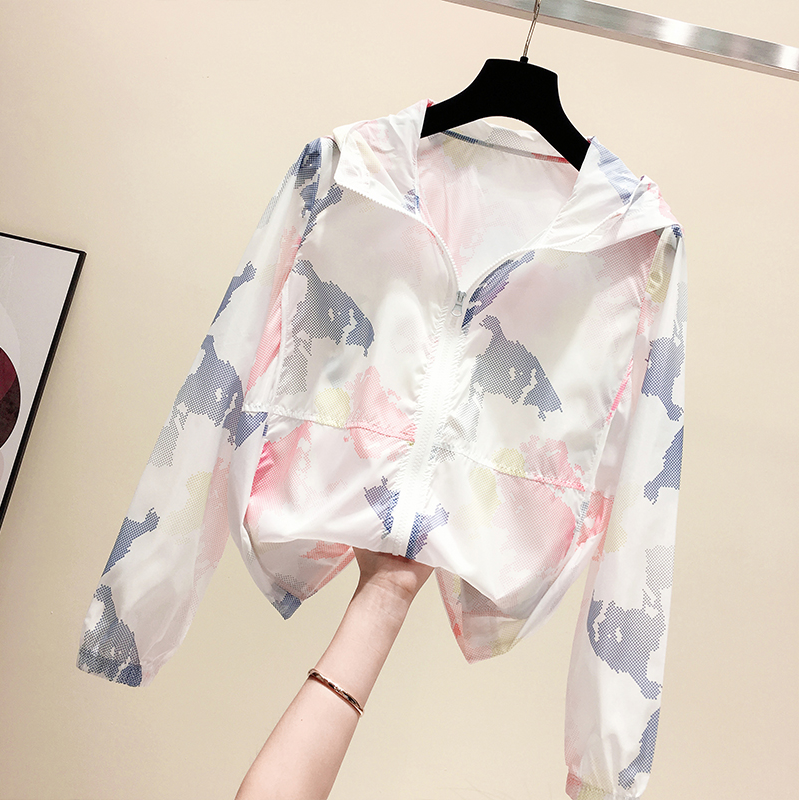 防曬衣女士長袖春寬鬆百搭夏薄款戶外防曬服短款開衫外套【聚物優品】