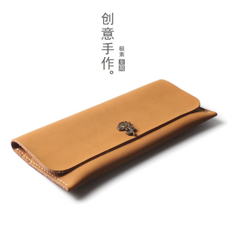 創意手工真皮男女長款牛皮手機錢包錢夾復古瘋馬簡約錢包多卡位【尚宜家居】