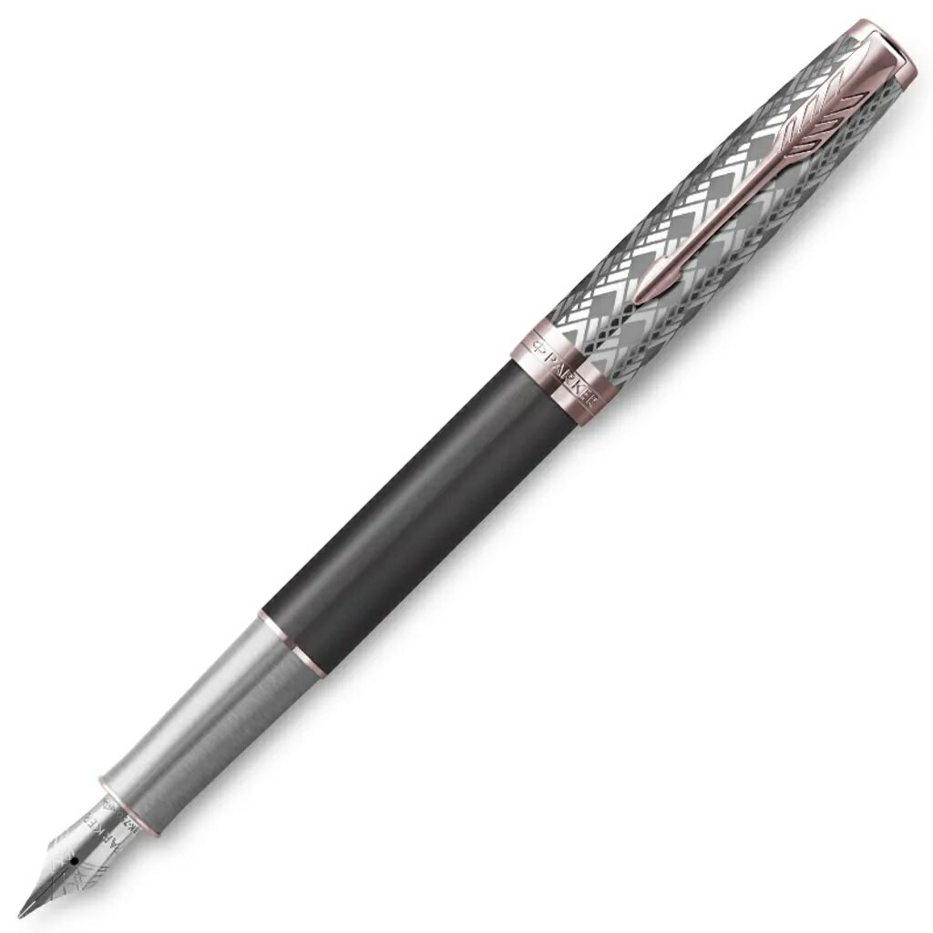 PARKER 派克 18K金 卓爾致臻系列 墨灰 F尖 鋼筆