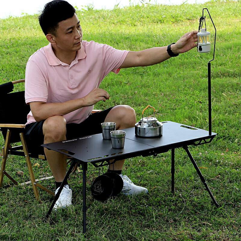 戶外折疊桌igt鋁合金對折桌野外便攜式露營超輕量化可升降戰術桌