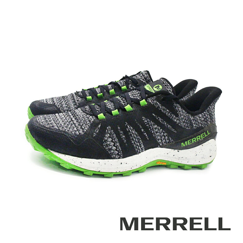 MERRELL(男)Momentous經典越野慢跑運動鞋 男鞋-黑綠色