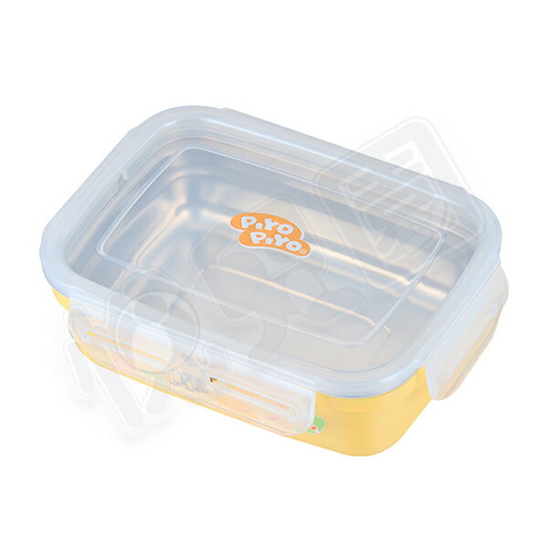 Piyo 黃色小鴨 不鏽鋼雙層隔熱密封方餐盒400ml【悅兒園婦幼生活館】