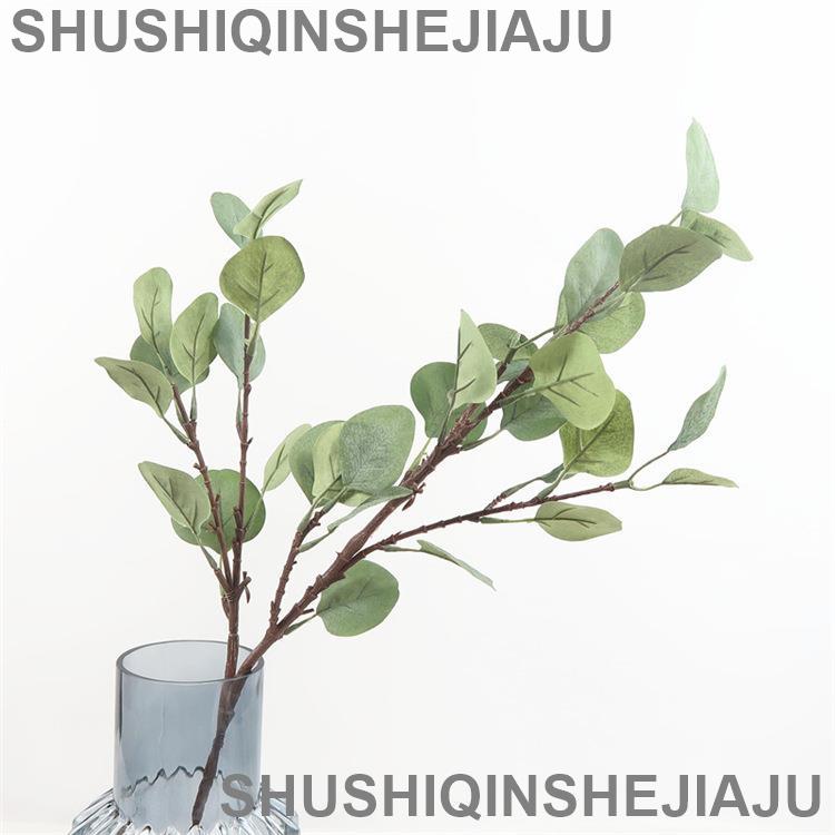 滿280元出貨 仿真花 假花 可開發票 北歐風仿真植物單枝尤加利金錢葉家居裝飾綠植戶外佈置植物墻