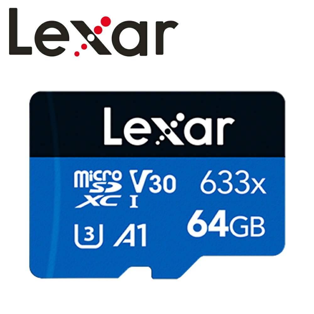 Lexar 雷克沙 64GB microSDXC UHS-I A1 U3 V30 633x 記憶卡