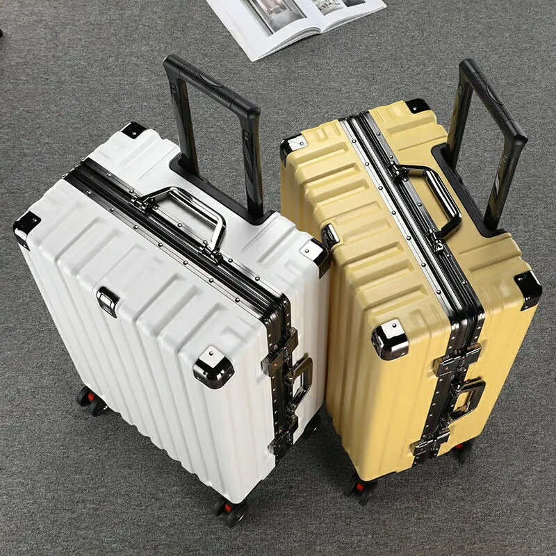 鋁框行李箱女大容量旅行箱男拉桿箱登機箱密碼箱結實耐用
