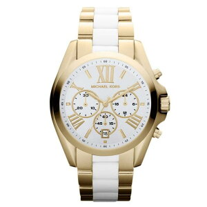 『Marc Jacobs旗艦店』美國代購 Michael Kors 金白雙色羅馬數字時尚三眼腕錶