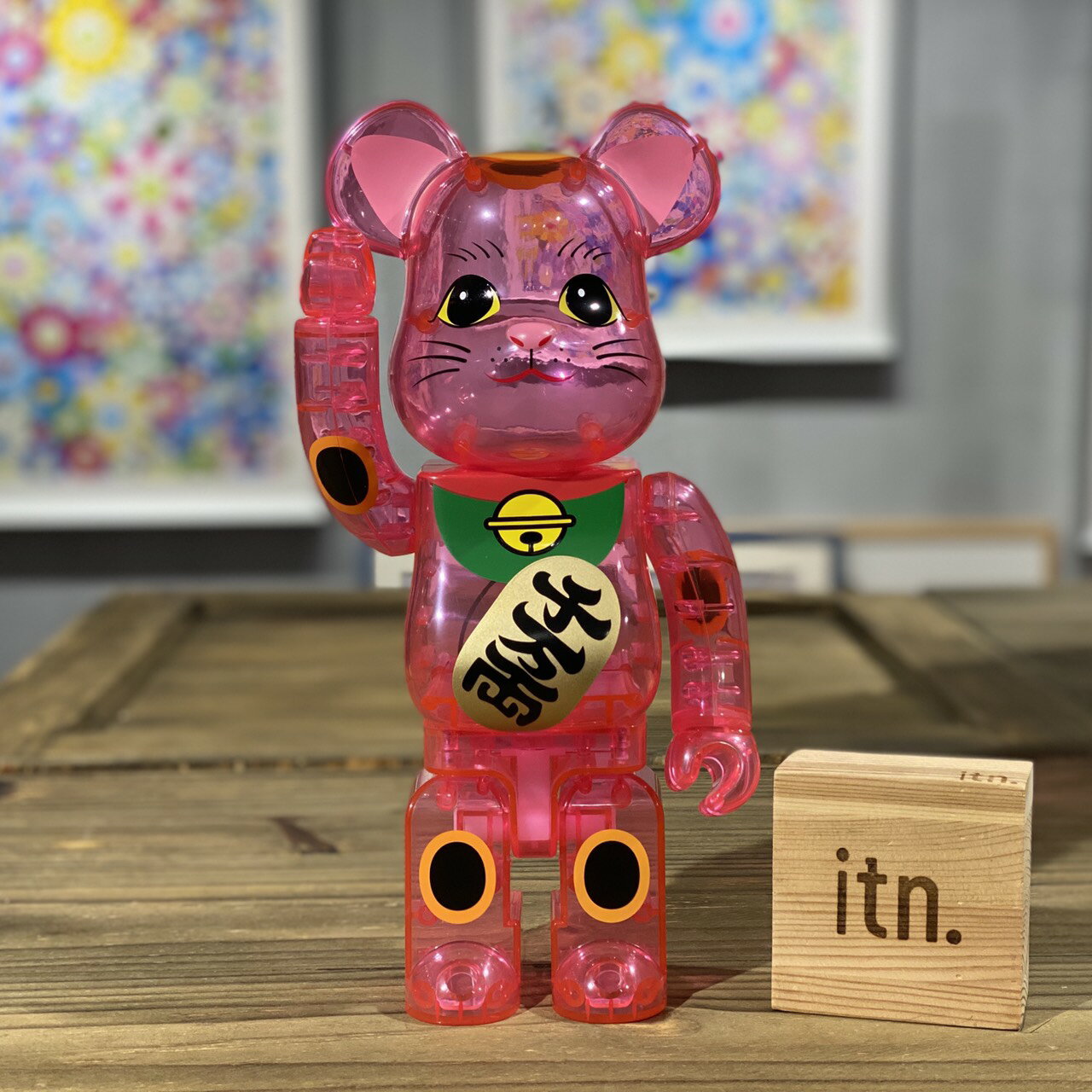 Be Rbrick 千萬兩招財猫粉紅色透明400 Intoynational Rakuten樂天市場