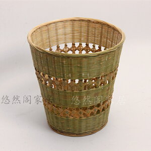 越南進口竹編制品茶末竹篩/竹粉末篩米篩竹制品竹制垃圾桶純手工