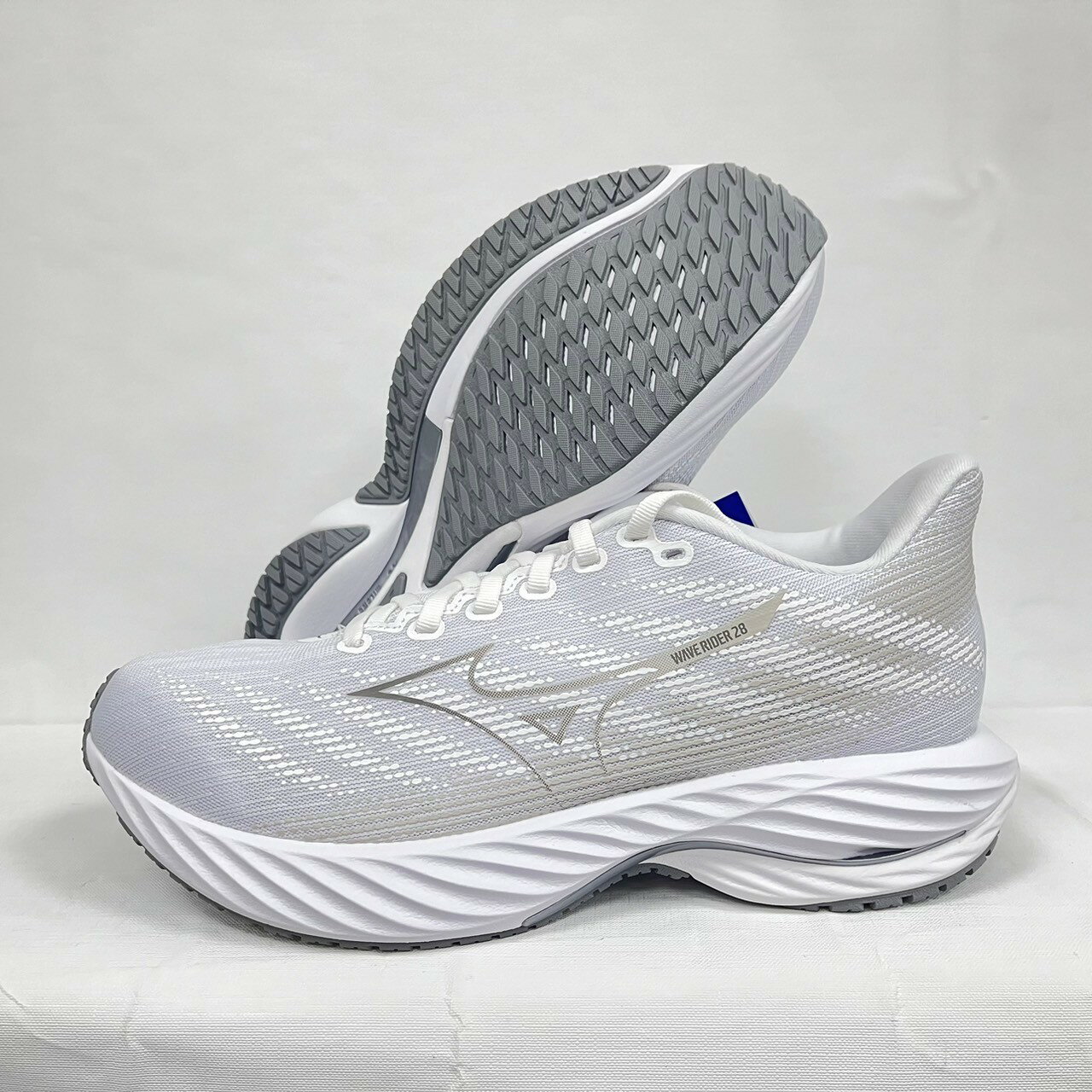 MIZUNO 美津濃 WAVE RIDER 28 男款慢跑鞋 白鞋 避震 穩定 J1GC240304 大自在