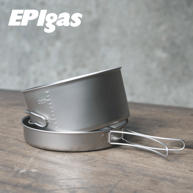 EPIgas ATS鈦炊具組TS-104 / 城市綠洲(雙夾把手、日本、鈦金屬、輕量化、登山露營)