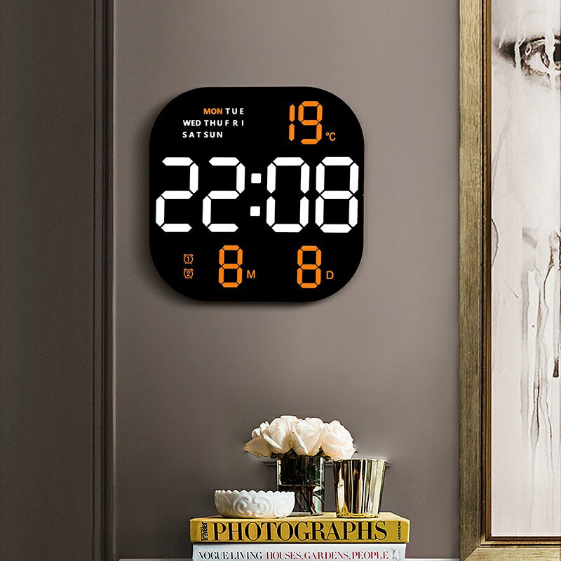 大屏高清數字鐘 簡約LED 新款時鐘 時尚客廳掛鐘 桌面鬧鐘 高顏值鬧鐘 床頭鍾 鍾
