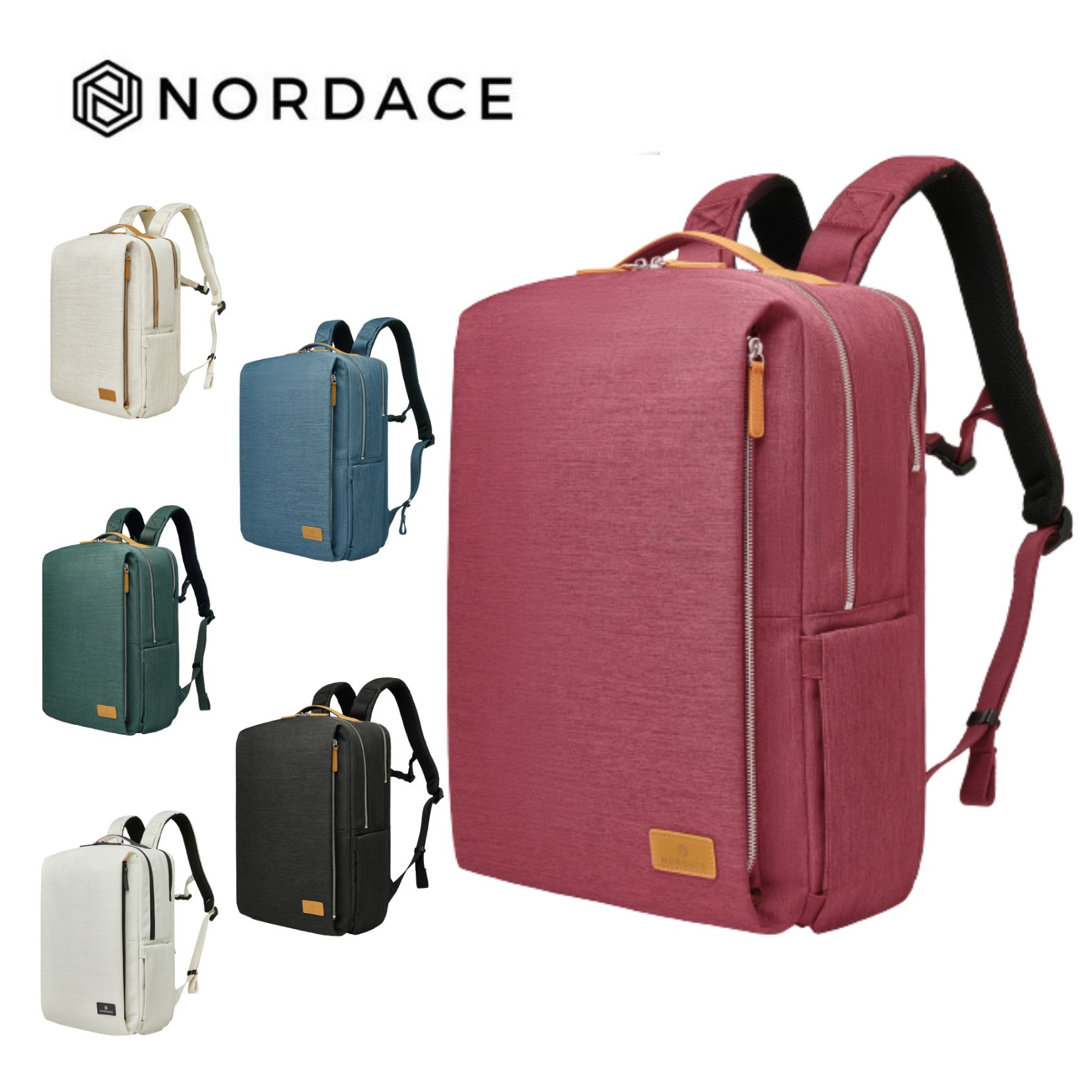 Nordace Siena Pro 15 智能背包 後背包 雙肩包男女百搭通勤背包 側背包 男包 女包 大容量 防潑水-六色可選-紅色