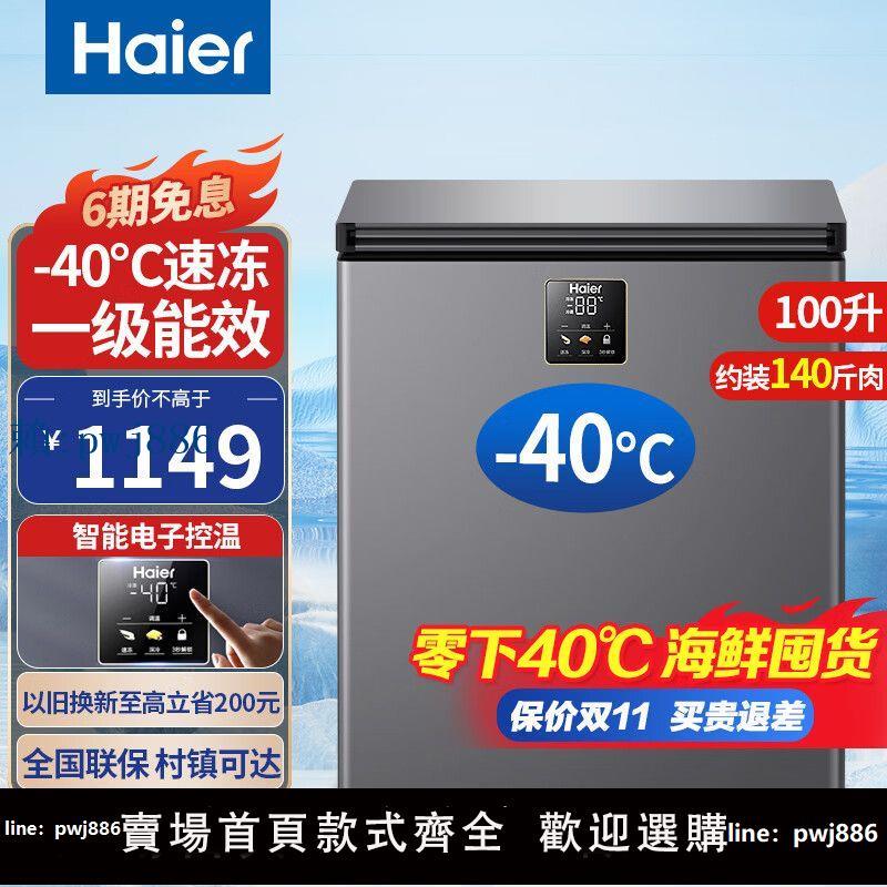 【可打統編 超低價】海爾冰櫃零下40度速凍100~200L家用小型超低溫冷櫃全冷凍一級微霜