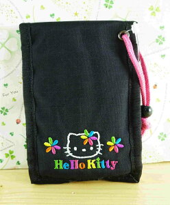 【震撼精品百貨】Hello Kitty 凱蒂貓 KITTY證件夾附鏡-黑彩花 震撼日式精品百貨