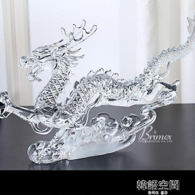 批發壓克力龍形擺飾透明動物龍辦公居家工藝品12生肖水晶擺件YDL 雙11