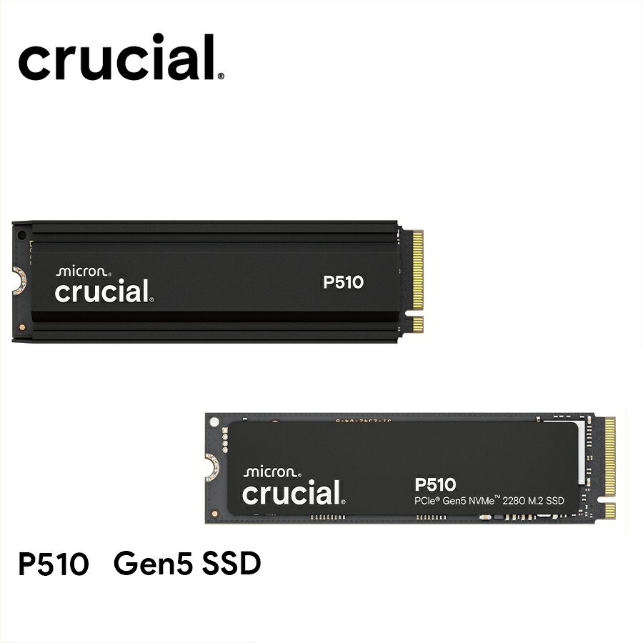 Micron 美光 P510 1TB 2TB M.2 PCIe Gen5 SSD NVMe 固態硬碟