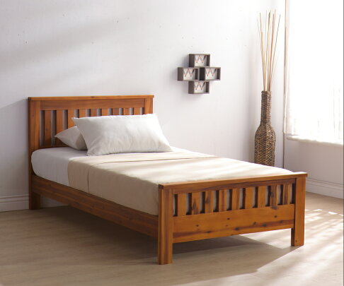 Sally 莎莉柚木本色全實木床台 3.5尺 實木製造、低甲醛、單人床、單人床架、柚木實木、實木床板【myhome8居家無限】★APP下單享點數4% 2