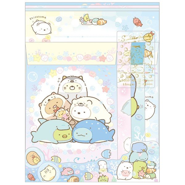 大賀屋 日本製 角落生物 信紙 書寫用品 文具 紙條 筆記 記事本 海洋生物 日貨 角落小夥伴 正版 J00016573