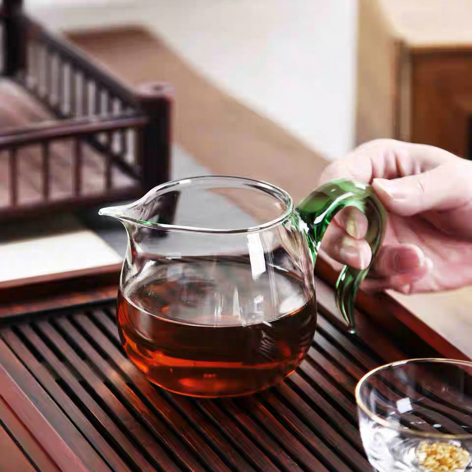 玻璃水晶公道杯加厚耐熱大號日式錘目紋茶海分茶器功夫茶具配件