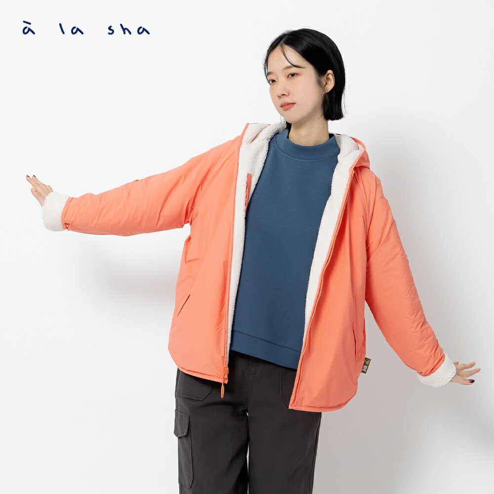 a la sha 阿財兩面穿連帽外套