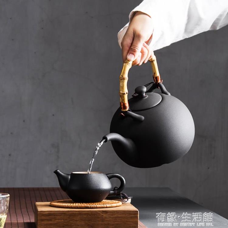 茶壺 五行陶瓷燒水壺竹把防燙煮茶壺黑茶普洱大容量電陶爐煮水泡茶壺 樂樂百貨