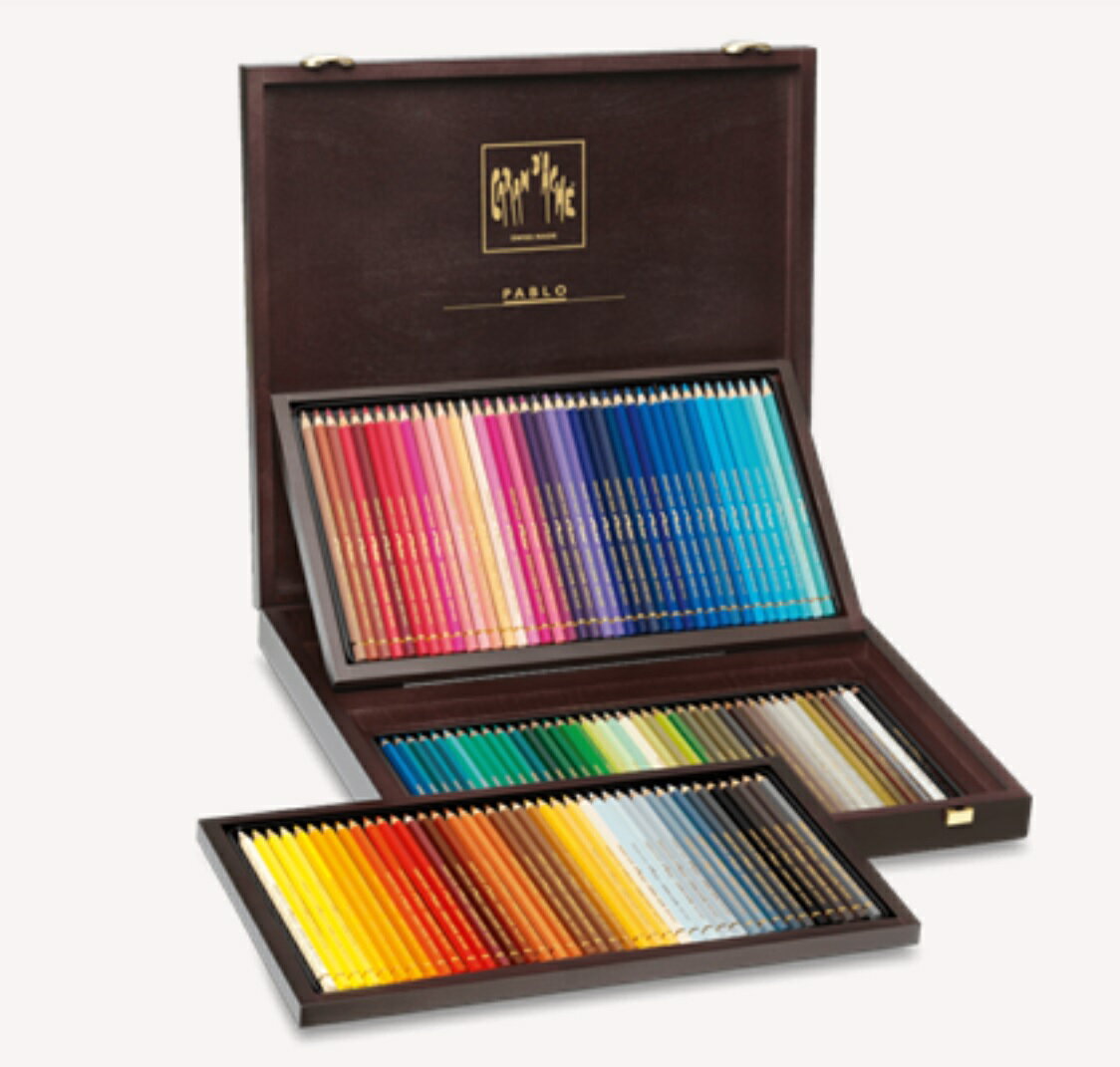 瑞士 CARAN D'ACHE 卡達 PABLO 專家級油性色鉛筆120色 木盒666.920【領券滿額再折千11/30止】