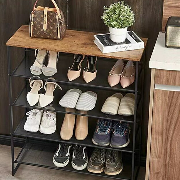 簡易鞋架傢用門口室內好看經濟型宿捨多層鞋架子寢室超窄鐵藝鞋櫃