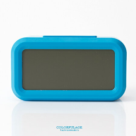 鬧鐘 清新藍色LCD大數字呈現 語音報時感光聰明鐘 溫度.貪睡多功能 柒彩年代【NV2】創意配件