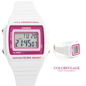 CASIO卡西歐 夏日繽紛粉白電子運動手錶腕表 女孩專屬錶款 有保固【NE1236】原廠公司貨