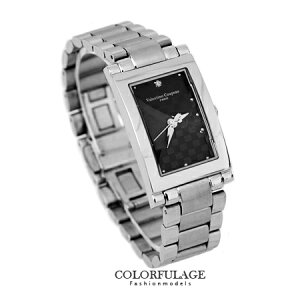 Valentino范倫鐵諾 切割美學黑色經典格紋不鏽鋼手錶腕錶對錶 柒彩年代【NE1292】單支價格