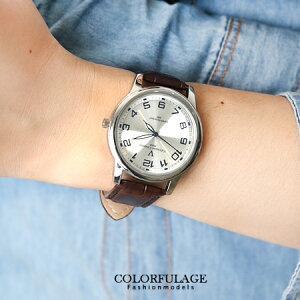 Valentino范倫鐵諾 光碟錶盤設計真皮手錶腕錶 情人對錶 柒彩年代【NE1090】原廠公司貨