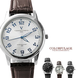 Valentino范倫鐵諾 光碟錶盤設計真皮手錶腕錶 情人對錶 柒彩年代【NE1090】原廠公司貨