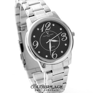Valentino范倫鐵諾 大數字美學不鏽鋼手錶對錶 原廠公司貨 柒彩年代【NE995】單支